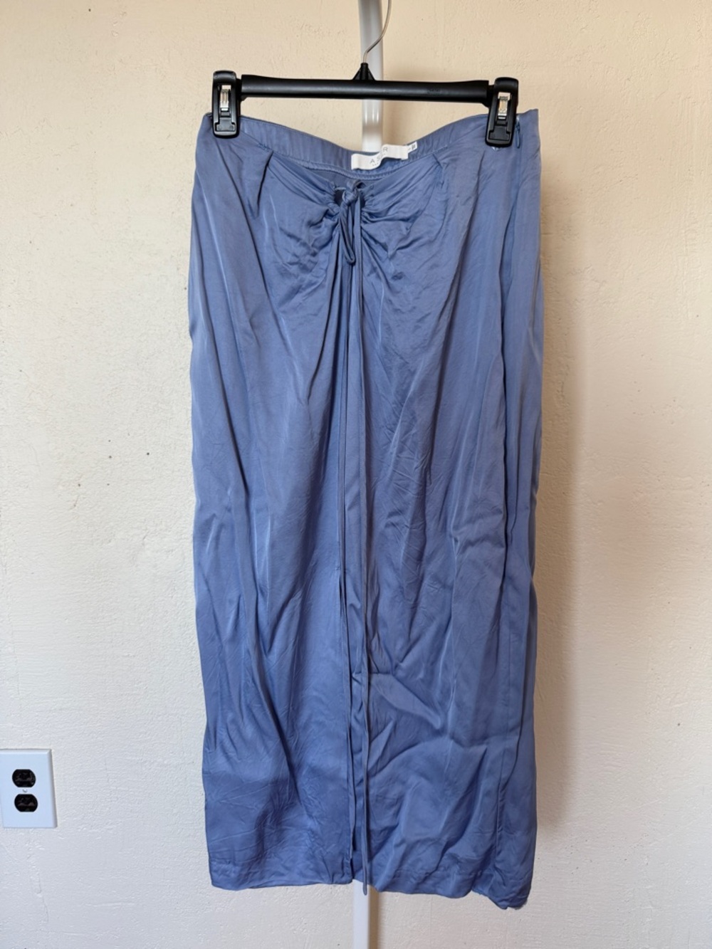 Astr Dusty Blue Drawstring Midi Skirt